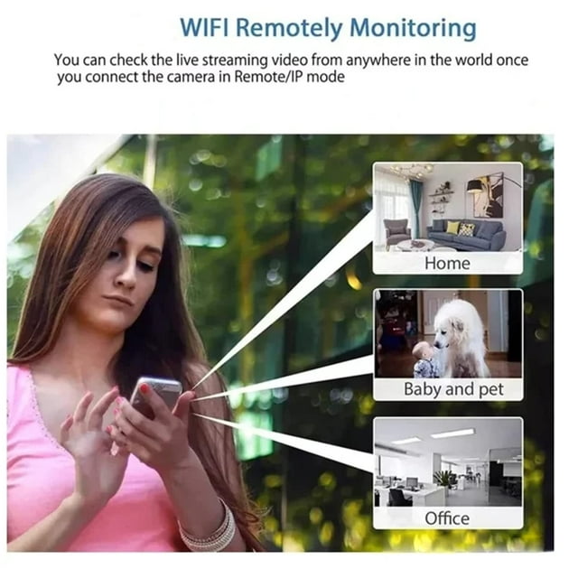 Kepeak Mini WiFi Camera, 1080P HD Camera with Night Vision Motion Detection 160° Wide Angle, 3Pcs