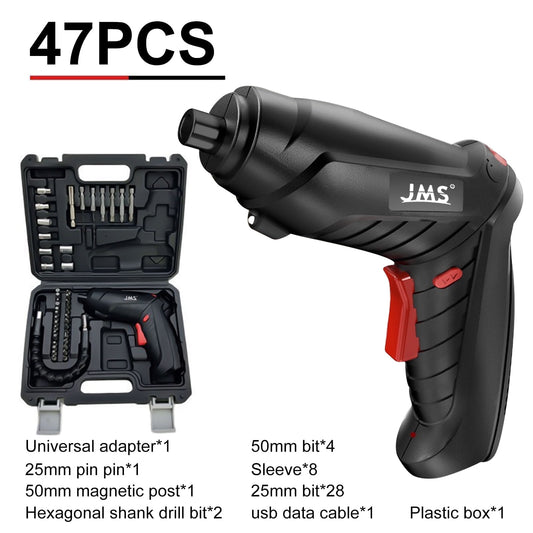Electric Screwdriver Set,Kepeak 47PCS 3.6V Rechargeable Cordless Screwdriver Kit with Pivoting Handle