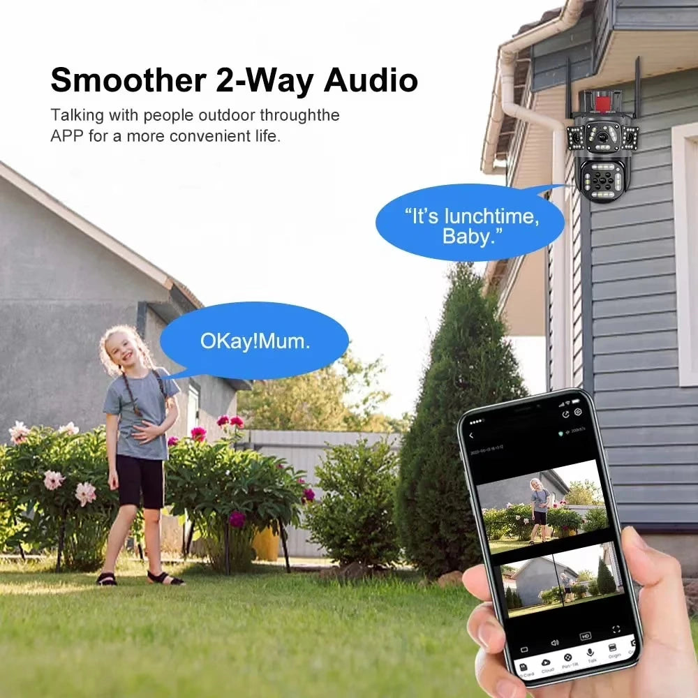 Kepeak Outdoor WiFi Security Camera with 3×3MP Lenses, 360° Panoramic View, Color Night Vision, Smart Motion Detection, 2-Way Talk, Waterproof Surveillance Camera for Home