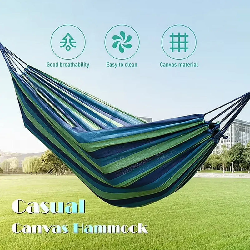660lb Double Outdoor Hammock 78.8"x60" Portable Camping w/ Travel Bag Blue