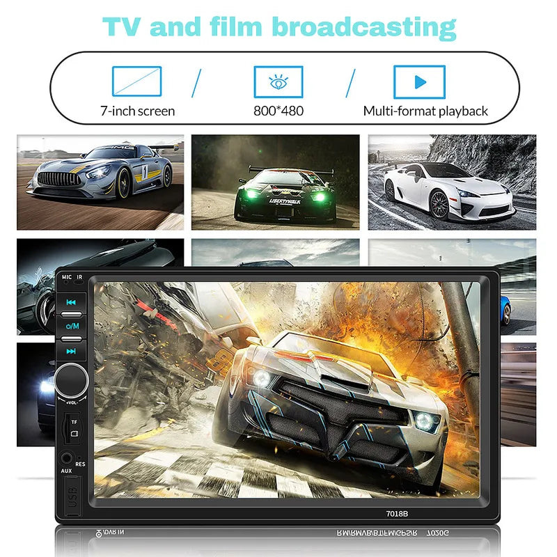 Double Din Car Stereo 7" Touchscreen Bluetooth FM Backup Camera