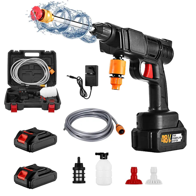 Cordless Power Pressure Washer 21V 2.4Ah Battery 3-in-1 Nozzle