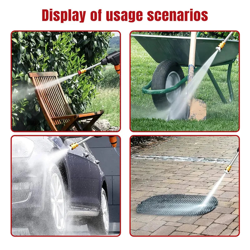 Cordless Power Pressure Washer 21V 2.4Ah Battery 3-in-1 Nozzle