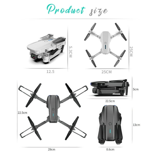 Feoflen Drones with Dual Camera for Adults, 4K Camera Drones for Adults, Wifi Fpv Quadcopter for Adults, Aerial Drones with Carrying Bag for Adults, Obstacle Avoidance, One-key to Return, APP Control