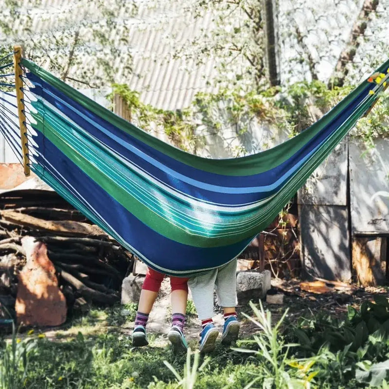 660lb Double Outdoor Hammock 78.8"x60" Anti-Rollover Camping w/ Bag