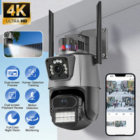 4MP Dual Lens WiFi Outdoor Security Camera PTZ IP66 Night Vision