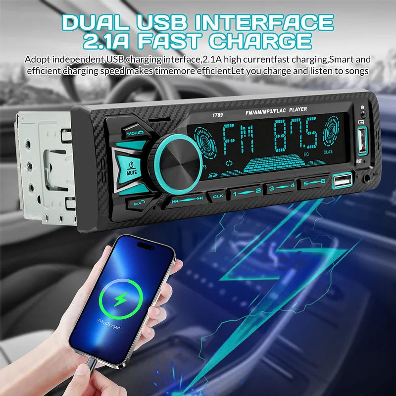 Kepeak Bluetooth Car Stereo USB AUX Hands-Free AM FM Radio