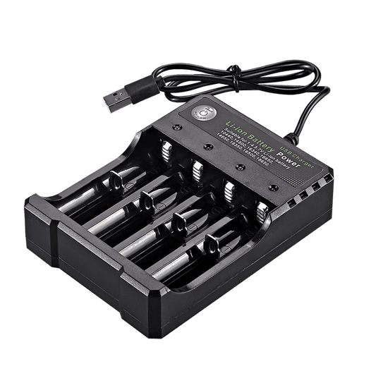 Universal 18650 Battery Charger, 4 Slots Battery Charger for 18650 Rechargeable Li-ion Batteries