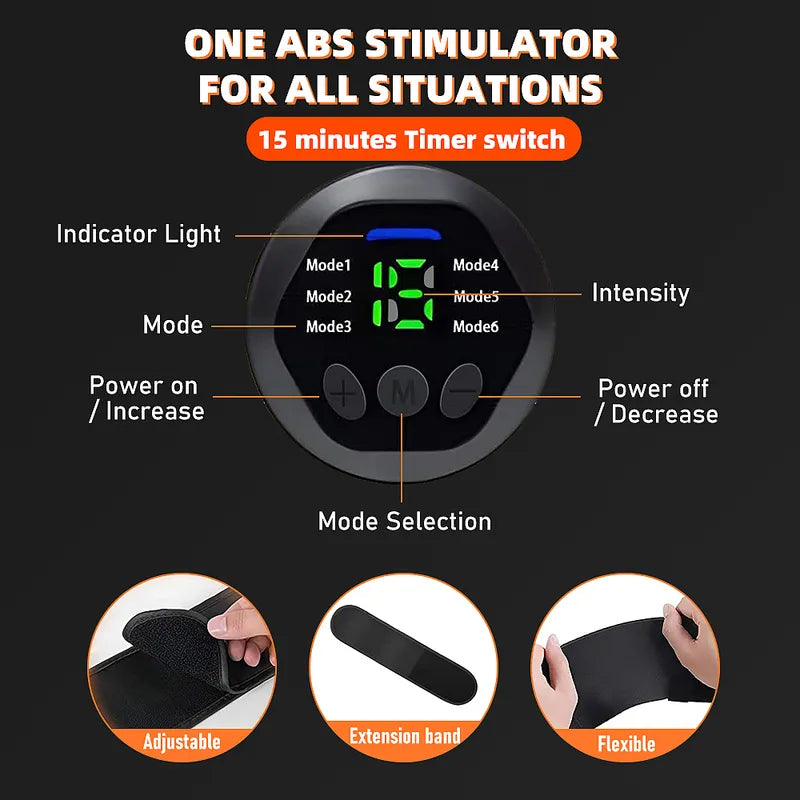 Feoflen EMS ABS Stimulator Belt, Smart Toner for Home, Office