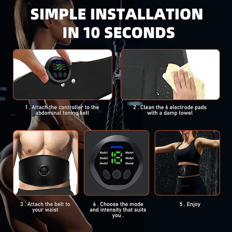 Feoflen EMS ABS Stimulator Belt, Smart Toner for Home, Office