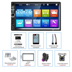 Kepeak 7in Double 2 DIN Car Stereo Radio MP5 Touch Screen Bluetooth FM USB + Rear Camera