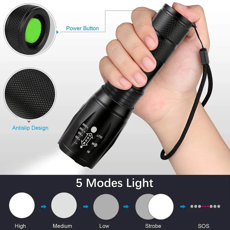 Kepeak Zoomable Tactical LED Flashlight 2 Pack
