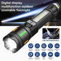 A77 Fluorescent White Laser Flashlight Digital Display Zoomable Camping Light
