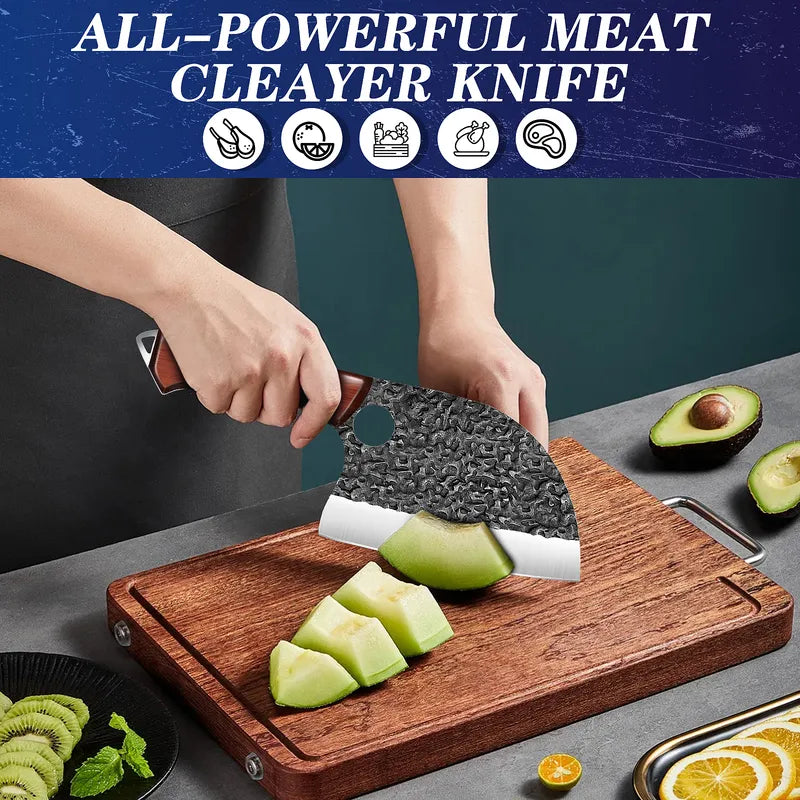 Kepeak 7 Inch Stainless Steel Chef Knife Multi Purpose Kitchen Cleaver