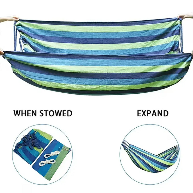660lb Double Outdoor Hammock 78.8"x60" Portable Camping w/ Travel Bag Blue