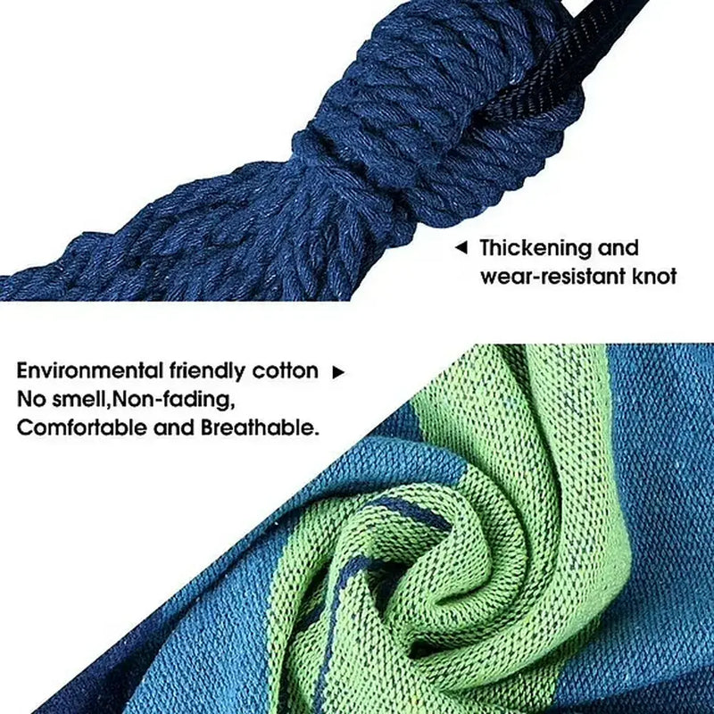 660lb Double Outdoor Hammock 78.8"x60" Portable Camping w/ Travel Bag Blue