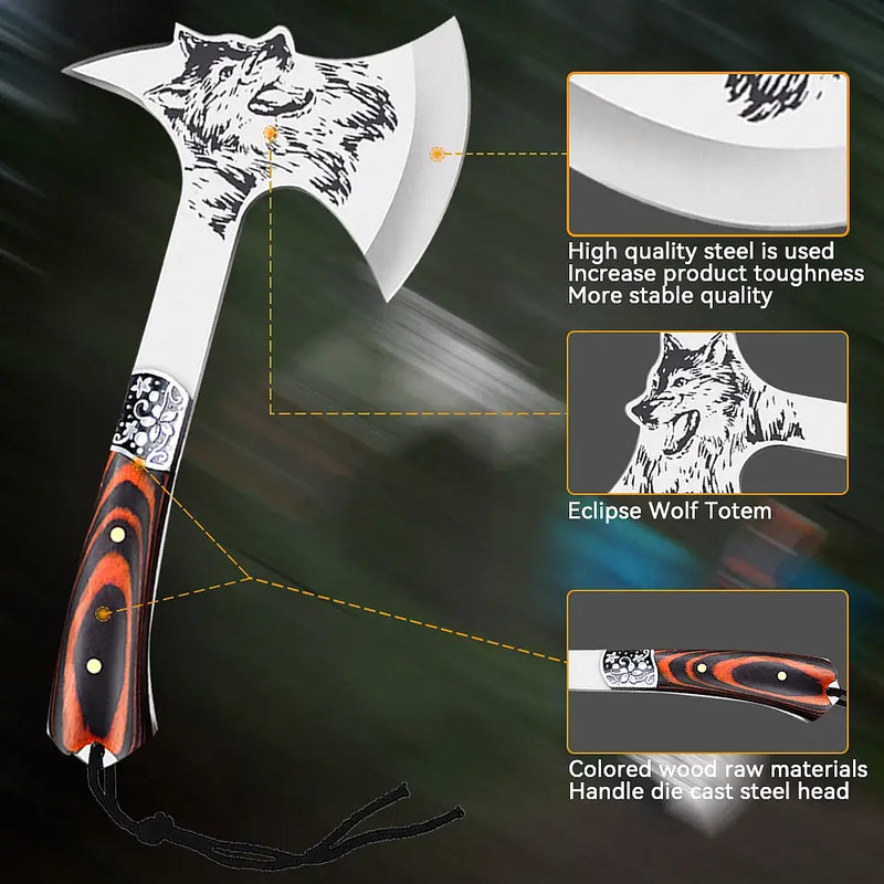 ZENG Camping Hatchet with Sheath, Survival Axe Multitool, Tomahawk Axe Tactical Military, Camping Axe for Camping Cycling Hiking