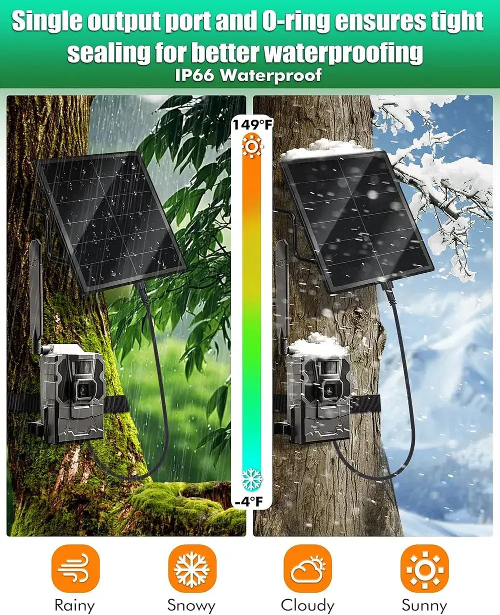 KEPEAK Solar Panel for Trail Cameras - 6000mAh Battery, Solar Battery Charger 12 Volt, Waterproof, Ideal for 24/7 Wildlife Monitoring