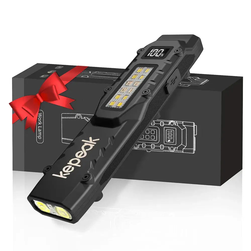 KEPEAK EDC Flashlight, Small Pocket Flat Flashlight, LED Flashlight Rechargeable USB C, Bright Flash Lights with Clip for Camping, Emergency, Night Working