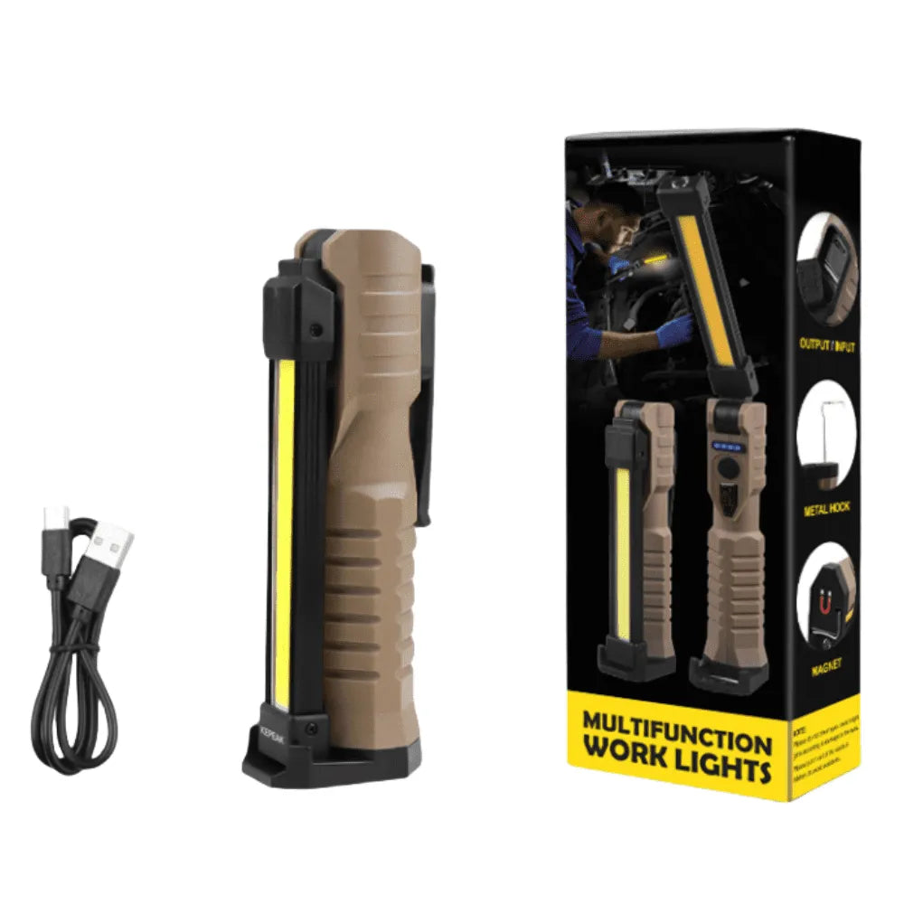 4 Pack Flashlights,KEPEAK LED Work Light, USB C Rechargeable Work Light with Magnetic Base and Hanging Hook, 360¡ãRotate 5 Modes Flashlights for Car Engines Repair, Emergency and All Tight Spots