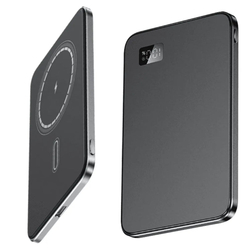 Kepeak Magnetic Wireless Portable Charger, Power Bank Compatible with Mag-Safe 5000mAh,20W PD Fast Charging, 15W Wireless Charger, USB-C Bi-Directional,Black