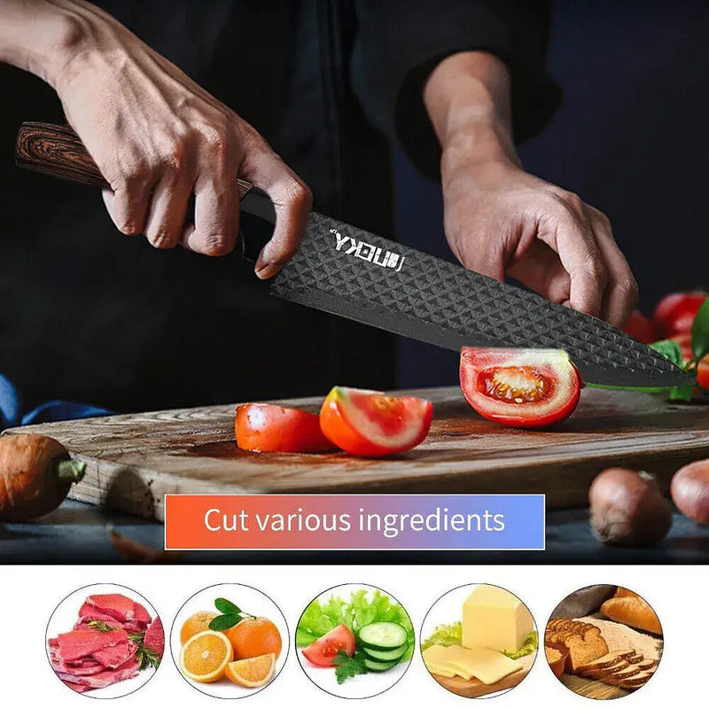 6-Piece High Carbon Steel Knife Set with Cleaver & Scissors