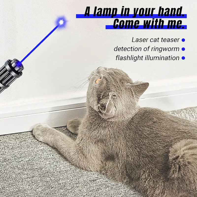 Kepeak High Power Blue Adjustable Beam Laser Pointer Visible Beam 5MW Burn Dot Light