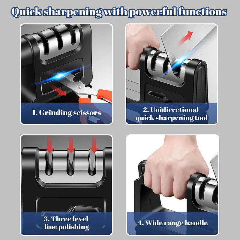 Kepeak 4-in-1 Manual Sharpener for Ceramic Steel Knives & Scissors