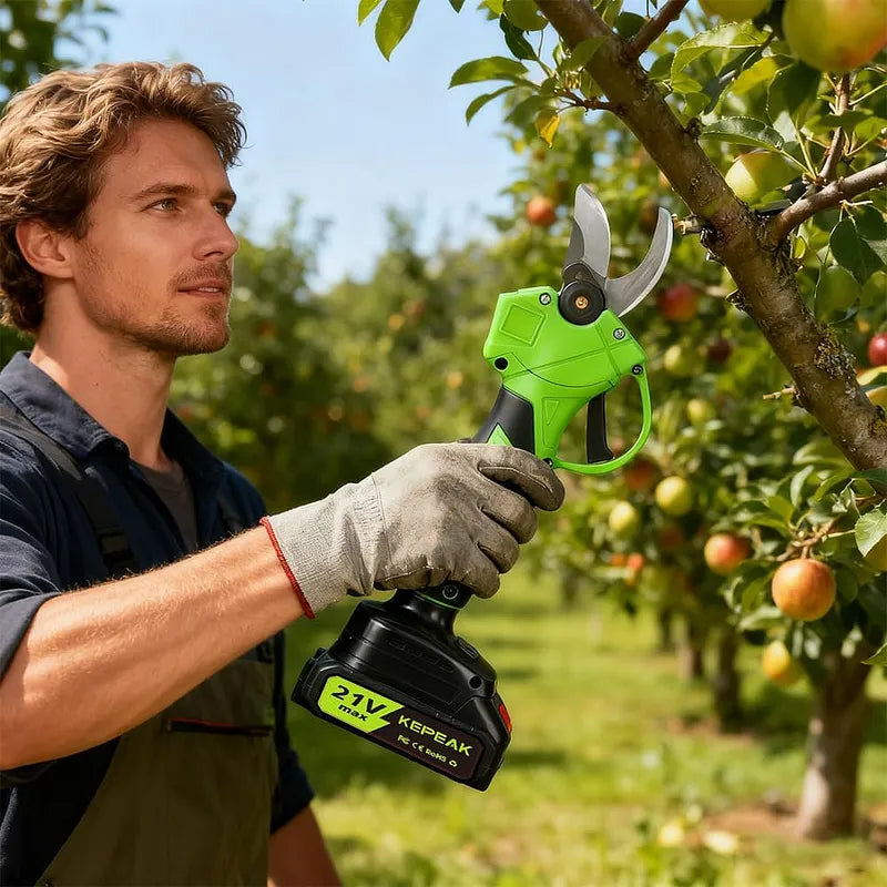 Cordless Electric Pruning Shears KEPEAK 21V 1.4" Dual Battery