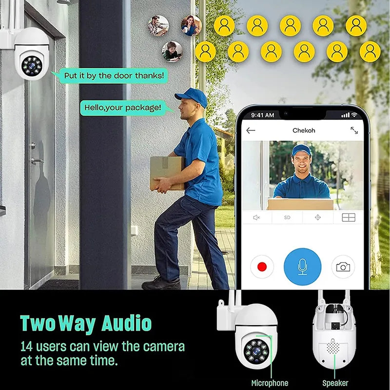 Feoflen 1080P Outdoor Security Camera 5G WiFi Night Vision