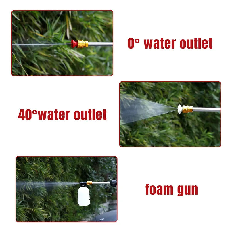 Cordless Power Pressure Washer 21V 2.4Ah Battery 3-in-1 Nozzle