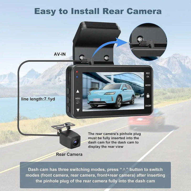 Dash Cam Front and Rear, 4K+1080P FHD Dual Dash Cam with ADAS, GPS, 5G WiFi & App Control, 64GB Card Included, G-Sensor, Night Vision, Loop Recording, 170°Wide Angle, WDR, 24H Parking Mode