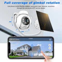 Powerful 1080P HD Wifi Solar Security Camera Full Color Night Vision IP66, ICSee