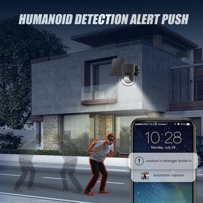 Powerful 1080P HD Wifi Solar Security Camera Full Color Night Vision IP66, ICSee