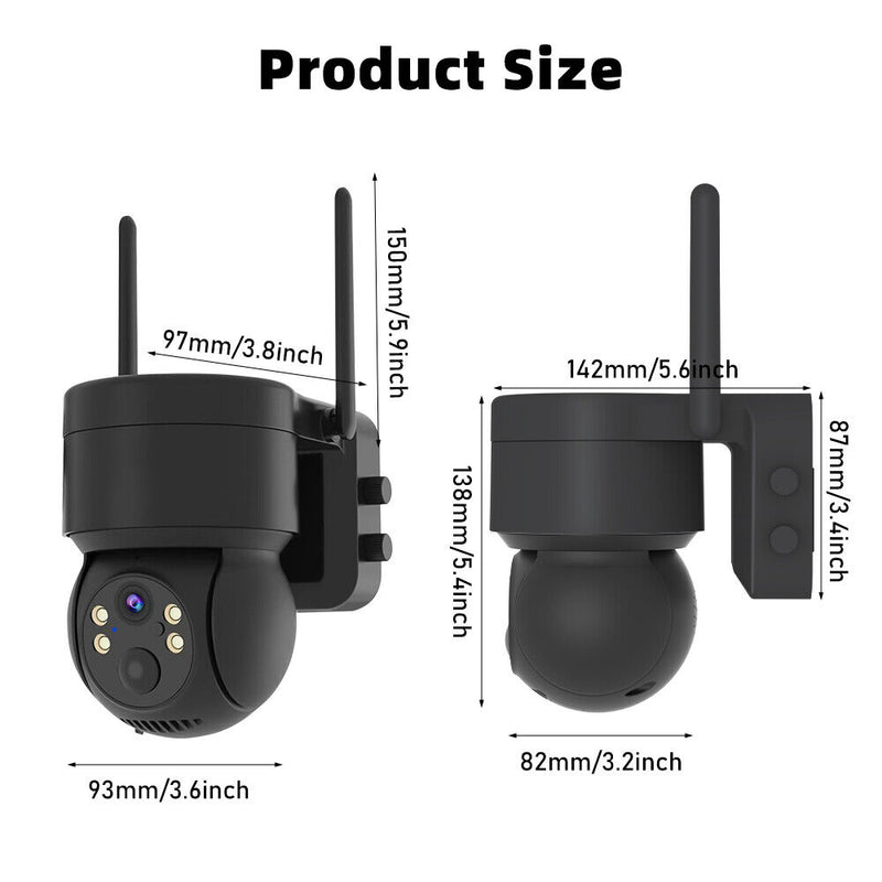 Powerful 1080P HD Wifi Solar Security Camera Full Color Night Vision IP66, ICSee