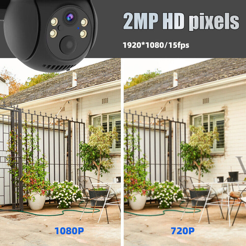Powerful 1080P HD Wifi Solar Security Camera Full Color Night Vision IP66, ICSee
