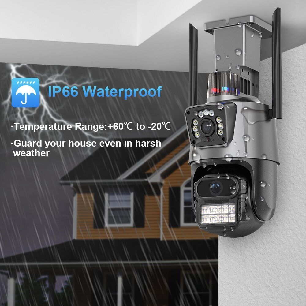 Dual Lens HD 1080P WiFi IP Camera Wireless Outdoor CCTV PTZ Home Security IR Cam