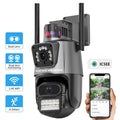 Dual Lens HD 1080P WiFi IP Camera Wireless Outdoor CCTV PTZ Home Security IR Cam