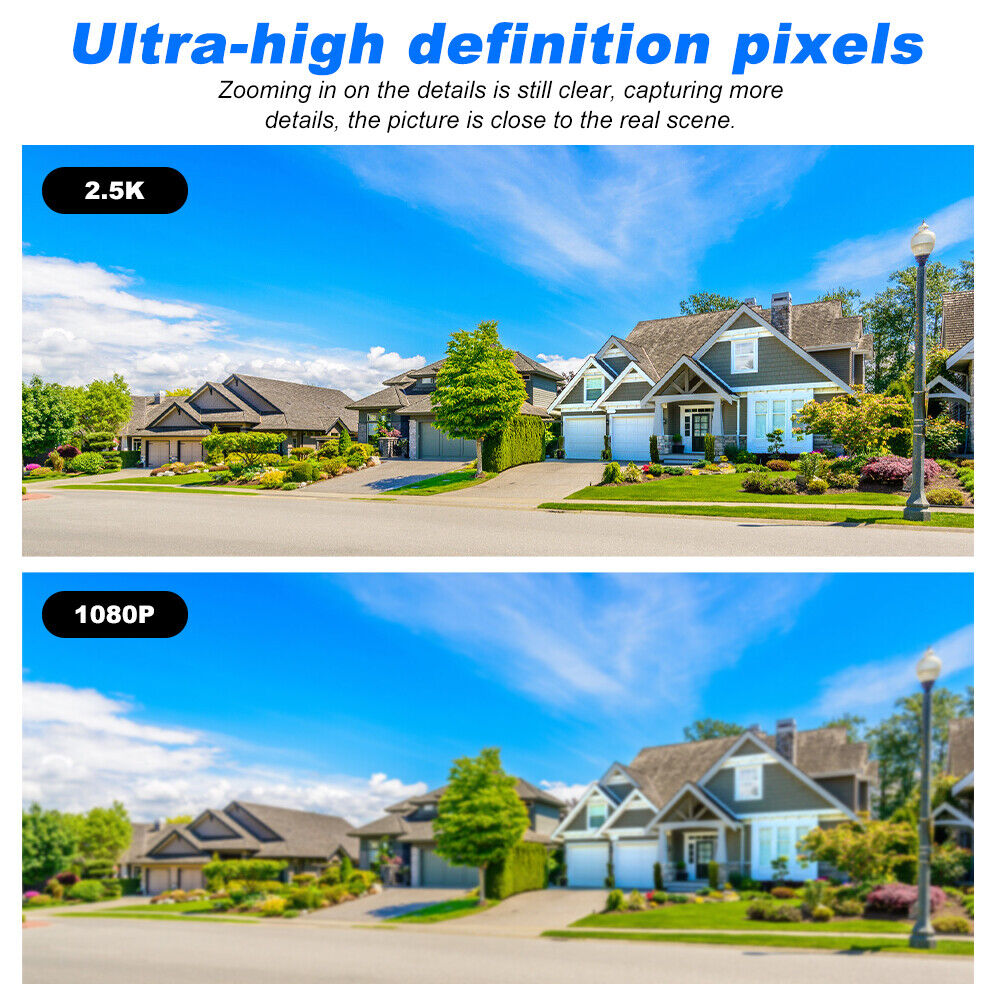 Powerful 1080P HD Wifi Solar Security Camera Full Color Night Vision IP66, ICSee