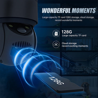 Powerful 1080P HD Wifi Solar Security Camera Full Color Night Vision IP66, ICSee
