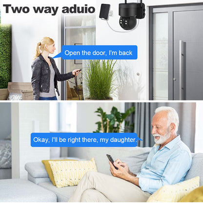 Powerful 1080P HD Wifi Solar Security Camera Full Color Night Vision IP66, ICSee