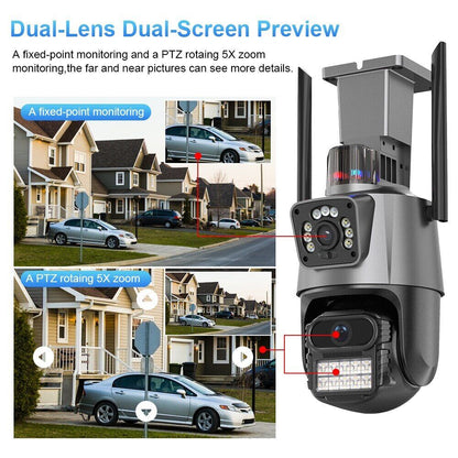 Dual Lens HD 1080P WiFi IP Camera Wireless Outdoor CCTV PTZ Home Security IR Cam