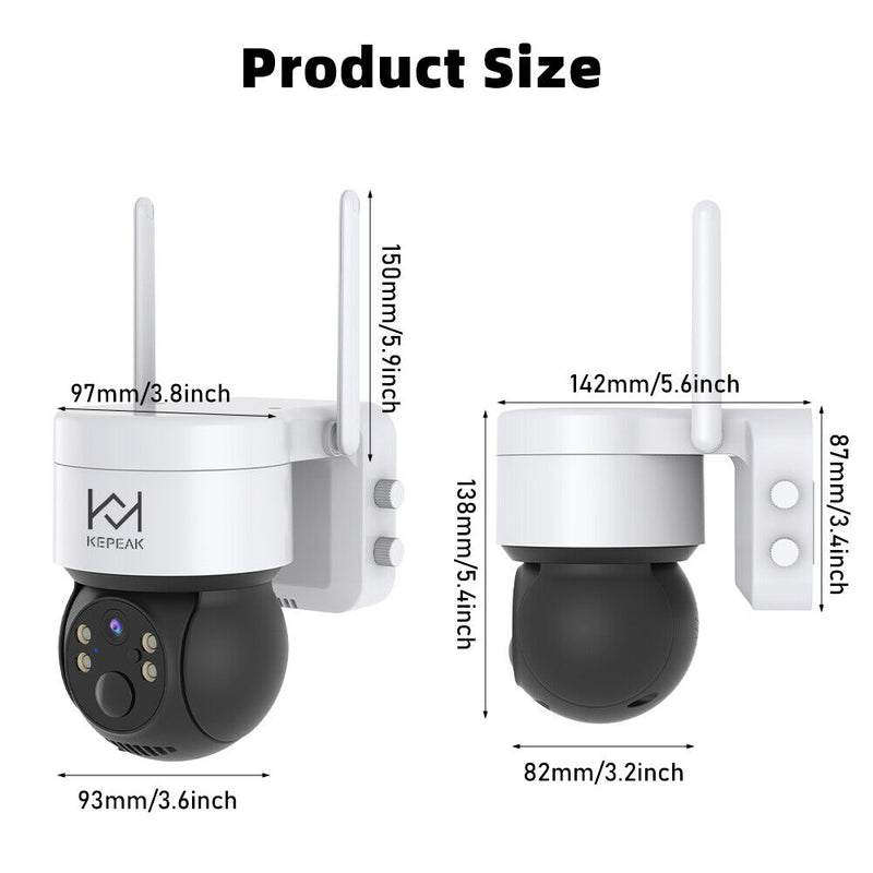Solar Battery Powered Wireless Security Camera System Outdoor Home Wifi IP Audio
