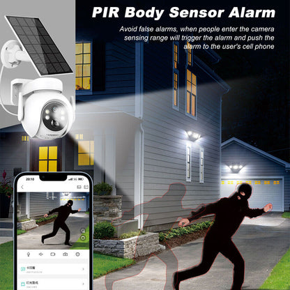 Powerful 1080P HD Wifi Solar Security Camera Full Color Night Vision IP66, ICSee