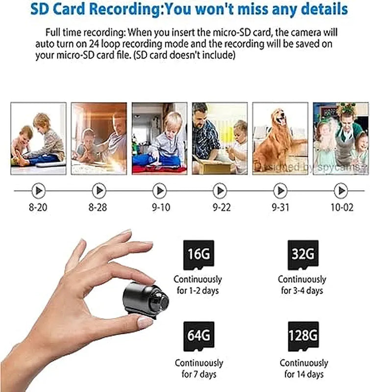Kepeak 1080P Mini WiFi Camera 160° Wide Angle Night Vision 3 Pack