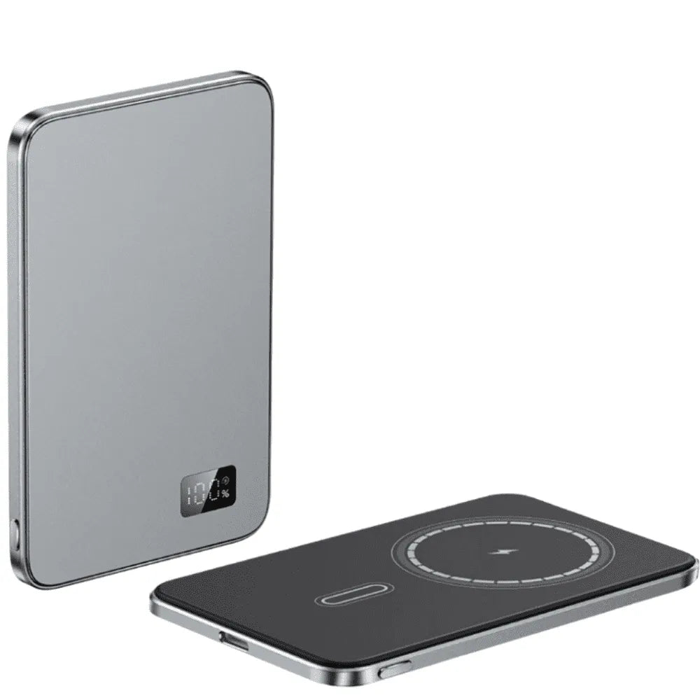 Kepeak Magnetic Wireless Portable Charger, Power Bank Compatible with Mag-Safe 5000mAh,20W PD Fast Charging, 15W Wireless Charger, USB-C Bi-Directional,Gray