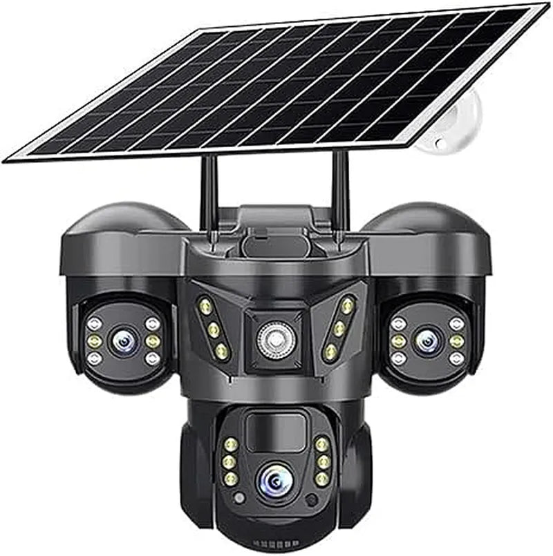 Solar Dual Lens WiFi Security Camera PTZ IP66 Color Night Vision