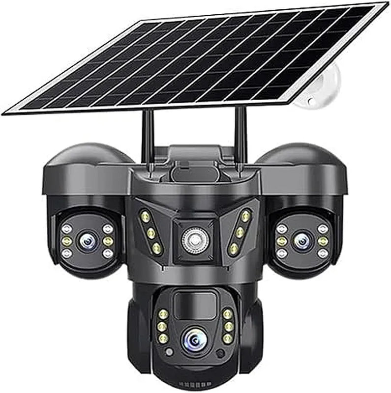 Solar Dual Lens WiFi Security Camera PTZ IP66 Color Night Vision