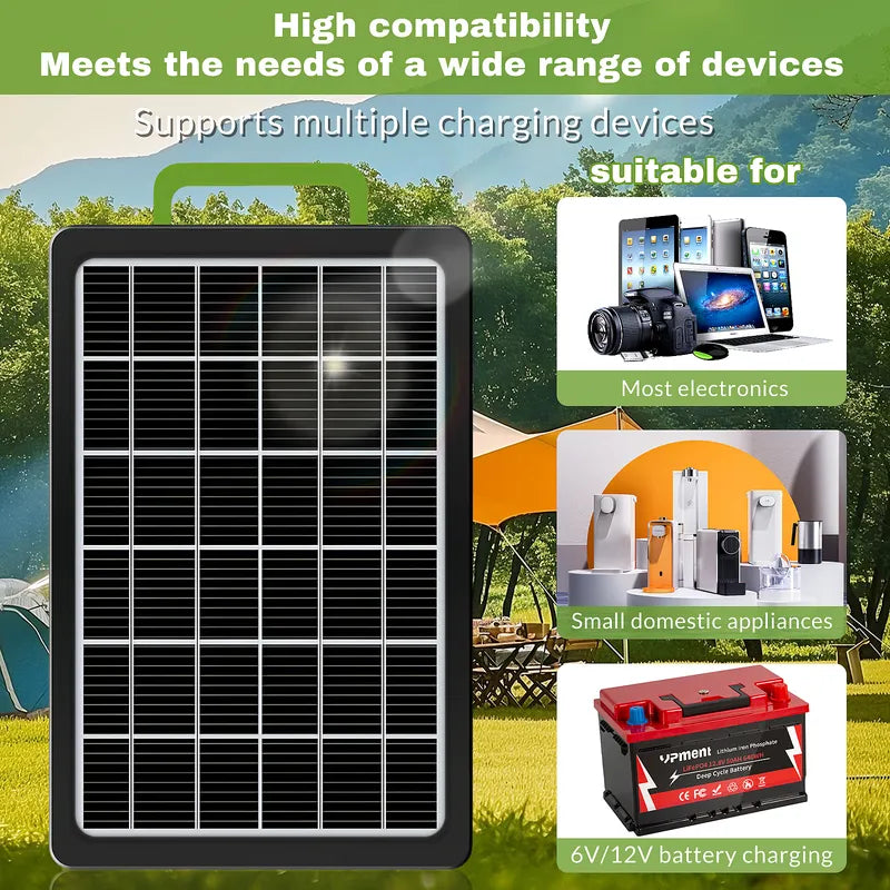 Kepeak 15W Foldable Solar Panel USB-C LED Waterproof Phone Charger
