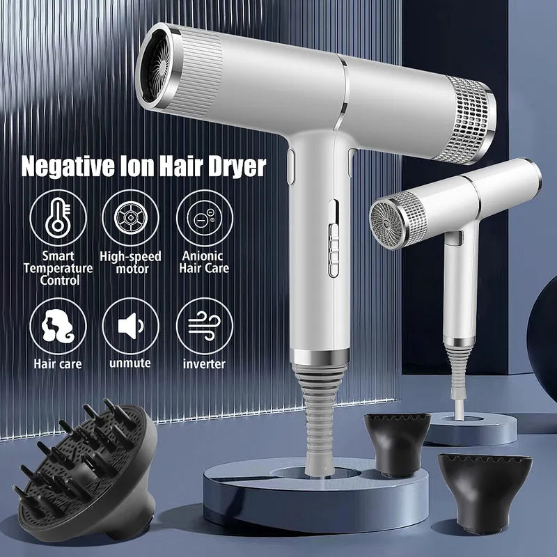 Kepeak Fast Drying Portable Hair Dryer, 3 Speed 2 Heat Cold Wind Silver